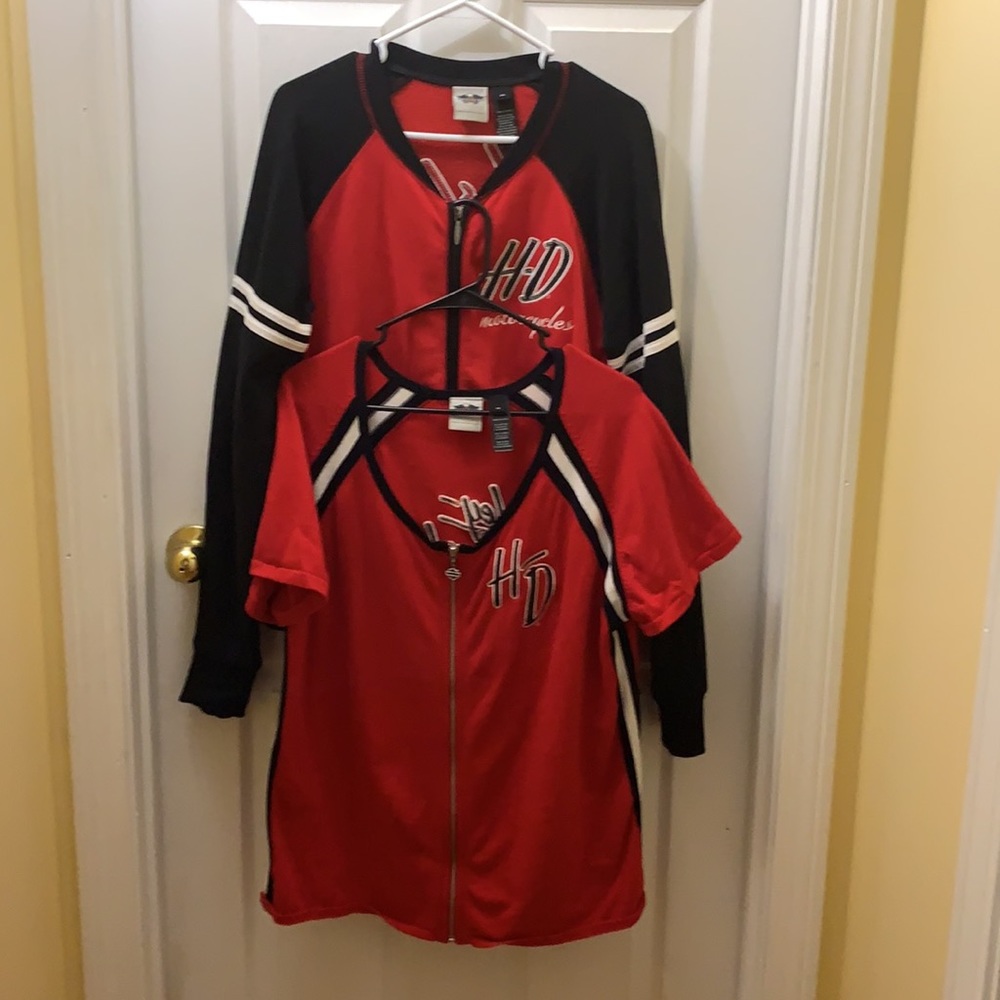 Red Harley Davidson zip up Jacket & matching shirt